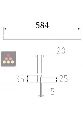 Fronton bois en vieux chêne Lg 584 mm