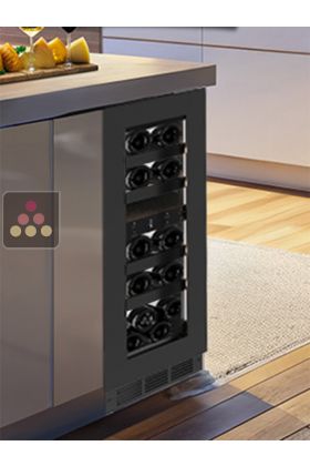 Cave à vin 2 températures de service encastrable sous-plan dark inox - Porte de 72cm