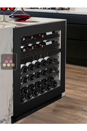 Cave à vin 2 températures de service encastrable sous-plan - Porte Push-Open de 72cm