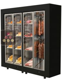 Combiné d'une cave à fromages et d'une cave à charcuterie modulaires, en pose libre CALICE DESIGN