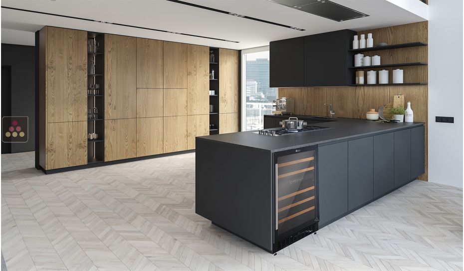 Cave à vin 2 températures de conservation et/ou de service encastrable sous plan									
