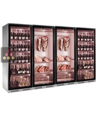 Combiné de 2 vitrines réfrigérées pour vins et 2 vitrines de maturation de viande  BRERA