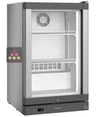 Armoire négative ventilée de comptoir, porte vitrée - Acier Silver - 93L LIEBHERR PRO