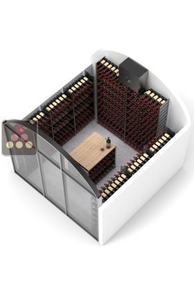 Aménagement de cave en métal pour 1968 bouteilles - Fabrication spécifique - Stockage 24 Blles - Essentiel System - H=220cm et H170cm