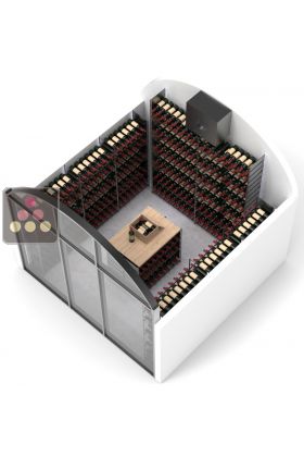 Aménagement de cave en métal pour 1968 bouteilles - Fabrication spécifique - Essentiel System - H=220cm et H170cm