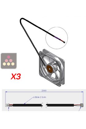 Trois ventilateurs extraction air chaud pour cave encastrée