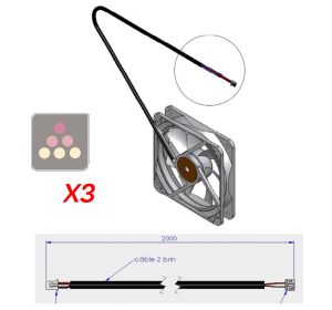 Trois ventilateurs extraction air chaud pour cave encastrée TRANSTHERM