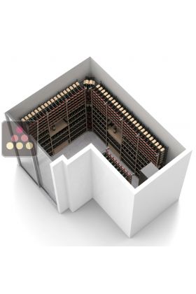 Aménagement de cave Bois et métal pour 1129 bouteilles - Fabrication spécifique - Essentiel Bois