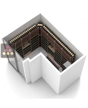 Aménagement de cave Bois et métal pour 1129 bouteilles - Fabrication spécifique - Essentiel Bois ARCHITECTURE INTERIEURE DU VIN