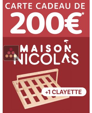 Carte Cadeau NICOLAS 200€ du 18/08/2025 au 19/10/2025 suivant conditions + Une clayette de présentation ACI-SOM640 La SOMMELIERE