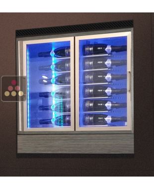 Vitrine à vin encastrable - HOME - Avec cadre face avant uniquement - Bouteilles horizontales - P36cm CALICE DESIGN