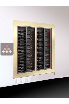 Combiné encastrable surélevé de 2 vitrines à vin - Home - Cadre droit - Bouteilles horizontales - P38