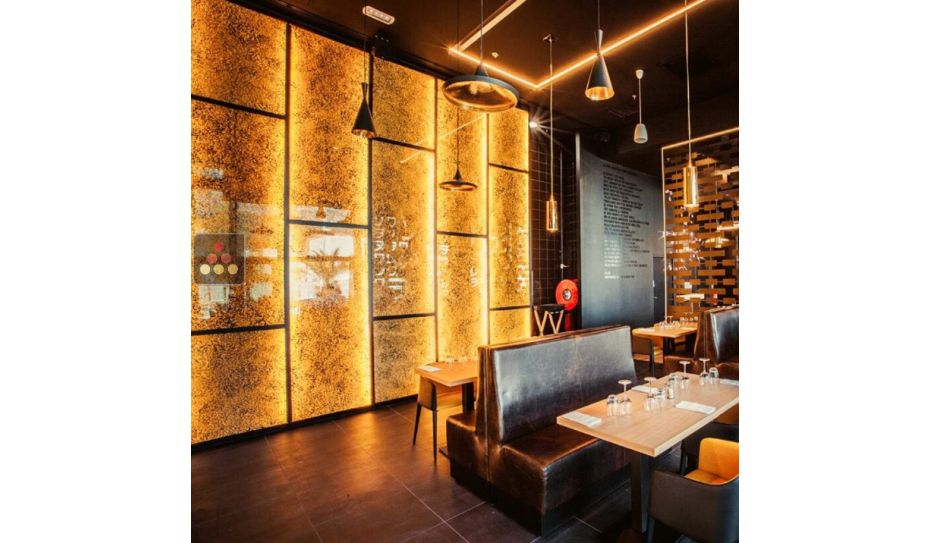 Lot de 3 panneaux décoratifs en verre de synthèse - Inclusions Pépites de Cuivre