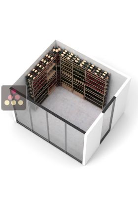 Aménagement de cave Bois et métal pour 819 bouteilles - Fabrication spécifique - Essentiel Bois