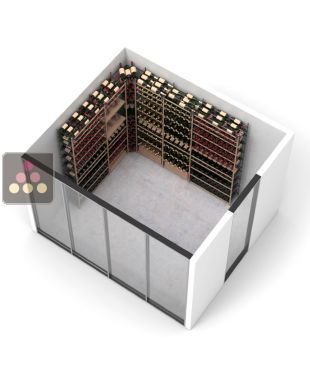 Aménagement de cave Bois et métal pour 819 bouteilles - Fabrication spécifique - Essentiel Bois ARCHITECTURE INTERIEURE DU VIN