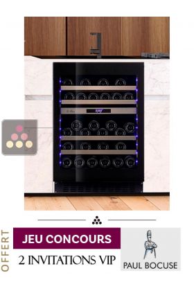 Cave à vin 2 températures de conservation et/ou de service encastrable sous plan - Ouverture Push-Open