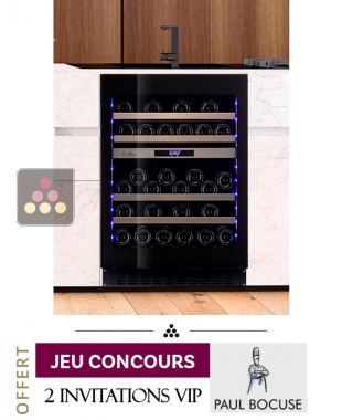 Cave à vin 2 températures de conservation et/ou de service encastrable sous plan - Ouverture Push-Open LE CHAI