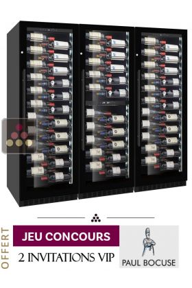 Combiné de 3 caves à vin 4 températures de service ou de conservation