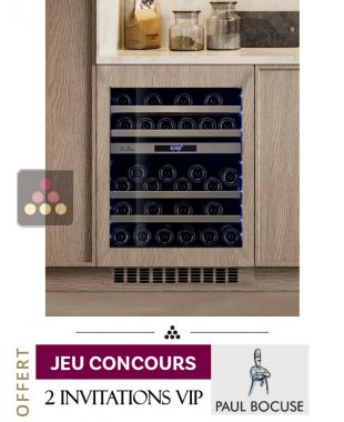 Cave à vin 2 températures de conservation et/ou de service encastrable sous plan - Ouverture Push-Open et façade habillable LE CHAI