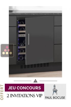 Cave à vin 2 températures de conservation et/ou de service encastrable sous plan - Ouverture Push-Open et façade habillable