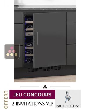 Cave à vin 2 températures de conservation et/ou de service encastrable sous plan - Ouverture Push-Open et façade habillable LE CHAI