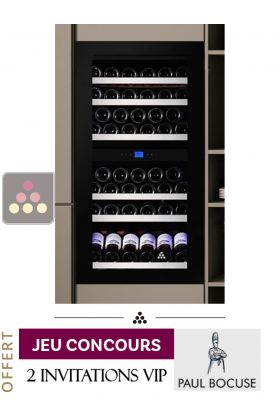 Cave à vin 2 températures de service ou de conservation encastrable en colonne auto-ventilée