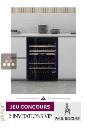 Cave à vin 2 températures de conservation et/ou de service encastrable sous plan 