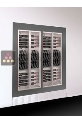 Combiné encastrable surélevé de 2 vitrines à vin - Home - Cadre droit - Equipement mixte - P38