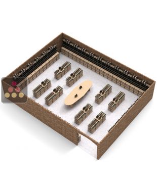 Aménagement de cave en métal et meuble en bois pour 14454 bouteilles - Fabrication spécifique - Essentiel System ARCHITECTURE INTERIEURE DU VIN