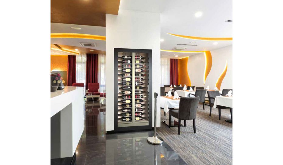 Vitrine à vin encastrable - Home - Cadre droit - Bouteilles horizontales - P38cm