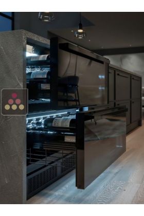Cave à vin de service à tiroirs, 2 températures encastrable 