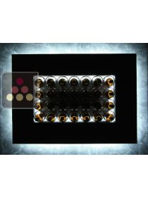 Mur de 28 bouteilles de 75cl en position horizontale ENOOFFICINA