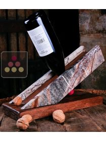 Présentoir à bouteille de table en pierre et en bois IT'S STONE