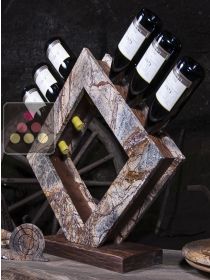 Présentoir à bouteilles en pierre et en bois IT'S STONE