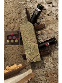 Support mural 6 bouteilles en pierre et en bois IT'S STONE