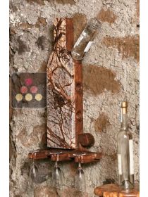 Support mural 6 bouteilles en pierre et en bois IT'S STONE