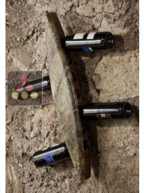 Support mural 6 bouteilles en pierre et en bois IT'S STONE