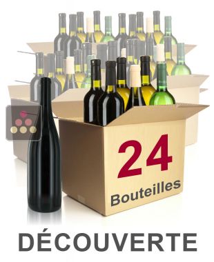 24 bouteilles de vin - Sélection Découverte : vins blancs, vins rouges et Champagne Sélection Vin