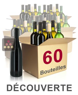 60 bouteilles de vin - Sélection Découverte : vins blancs, vins rouges et Champagne Sélection Vin