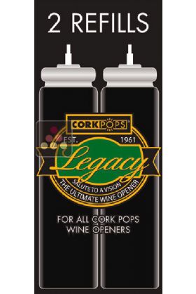 Lot de 2 recharges de gaz pour tire-bouchon &agrave; gaz Pop Luxe ACI-OEN300