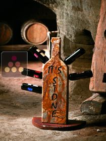 Présentoir à bouteilles en pierre et en bois IT'S STONE