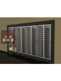 Combiné de 3 caves à vin multi-usages et d'une cave à fromages/charcuteries, encastrable CALICE DESIGN