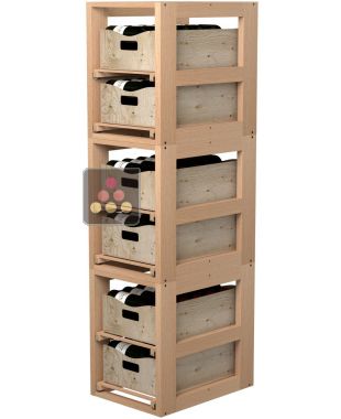 Lot de 3 meubles de rangement en bois pour 6 caisses bois VISIORACK