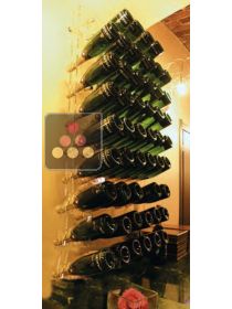 Porte-Bouteilles mural en plexiglas pour 50 bouteilles de champagne (illumination LED optionnelle) SOBRIO