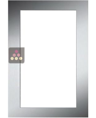 Kit habillage porte inox brossé pour cave encastrable petit modèle LIEBHERR