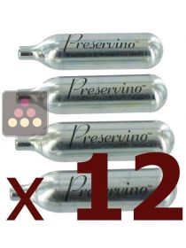12 Lots de 4 cartouches de gaz inerte PRESERVINO