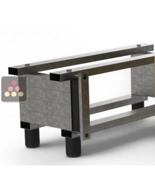 Socle en aluminium pour installation surélevée de cave faible profondeur  - P350mm - Pose libre ou encastrable CALICE DESIGN