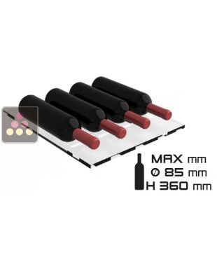 Clayette en plexiglas pour 4 bouteilles horizontales en profondeur CALICE DESIGN