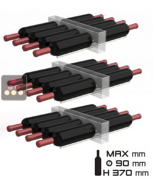 Lot de 3 supports en aluminium 8 tiges pour 8 bouteilles horizontales CALICE DESIGN
