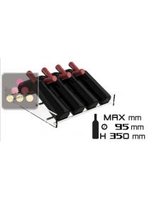 Clayette en plexiglas et aluminium pour 7 bouteilles inclinées ou 4 magnums CALICE DESIGN